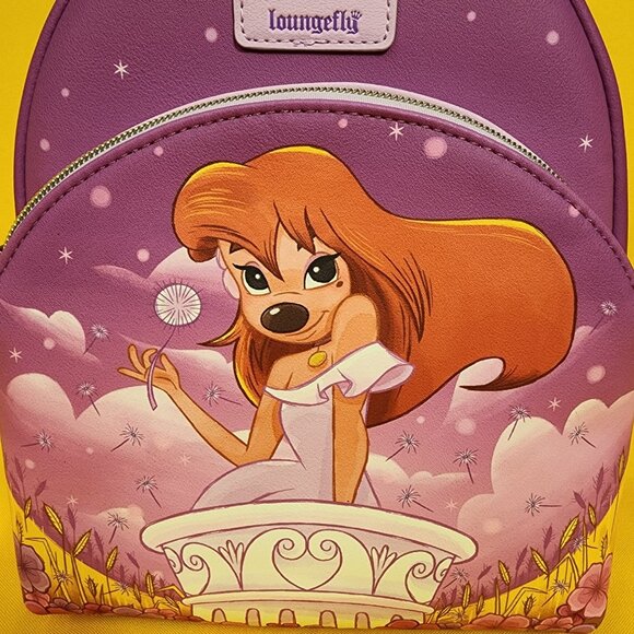 Loungefly Disney A Goofy Movie Roxanne dandelion Mini Backpack Purple NEW - Picture 2 of 11